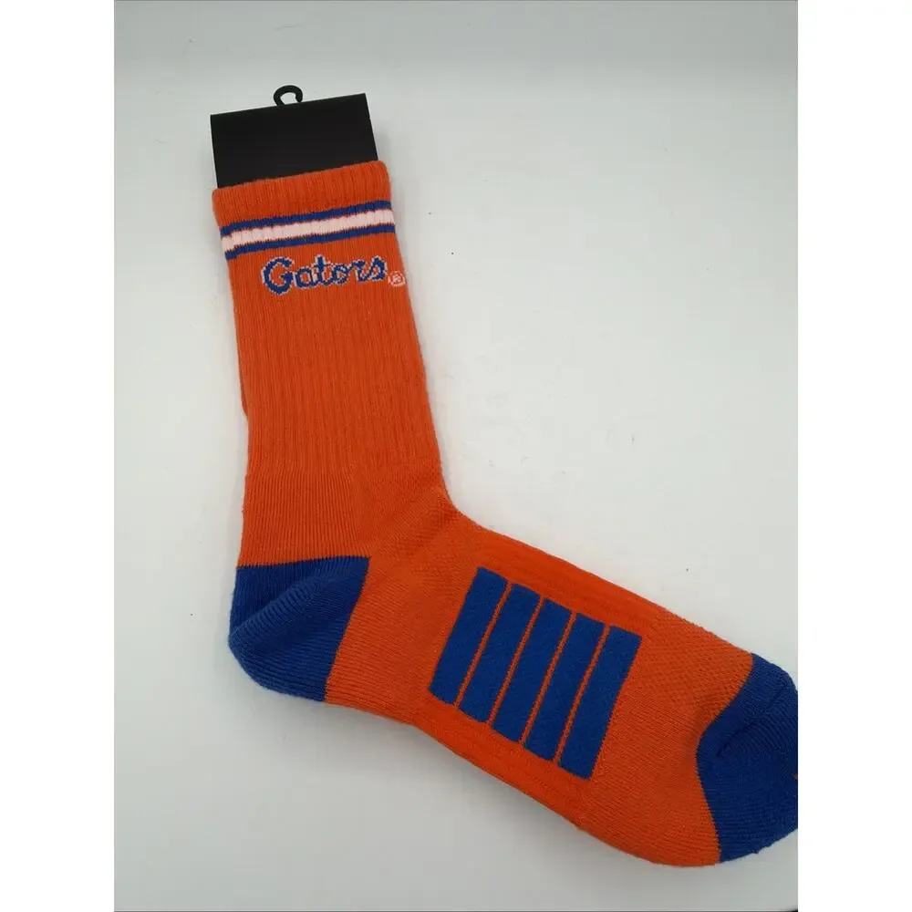 Florida Gators Premium Athletic Socks M/L Strideline Crew NCAA NWT Orange Blue